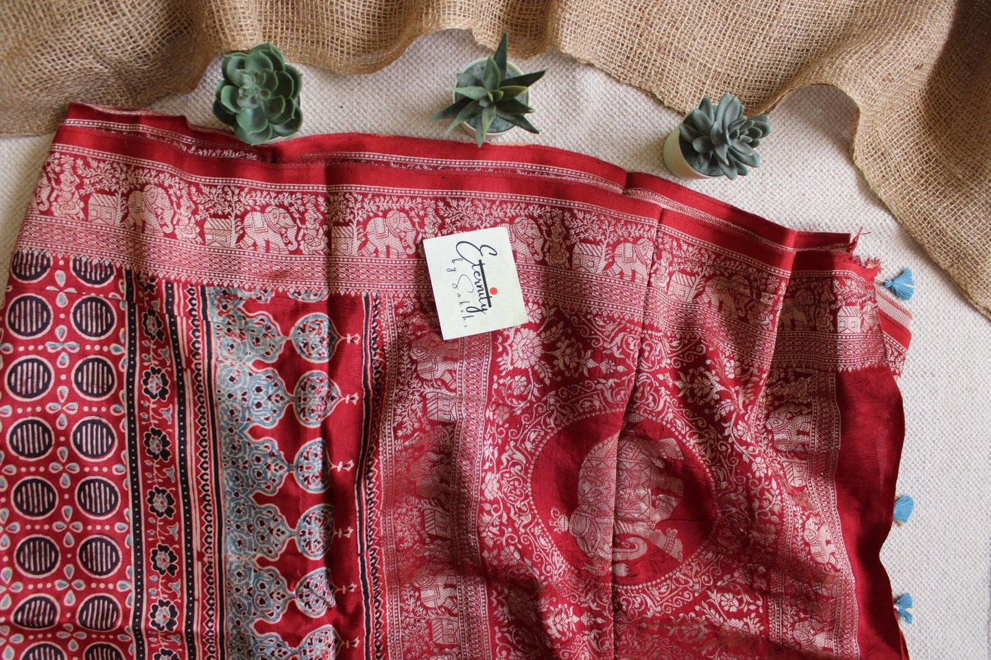 Exclsuive Red Dola Silk Saree - Eternity by Sakshi