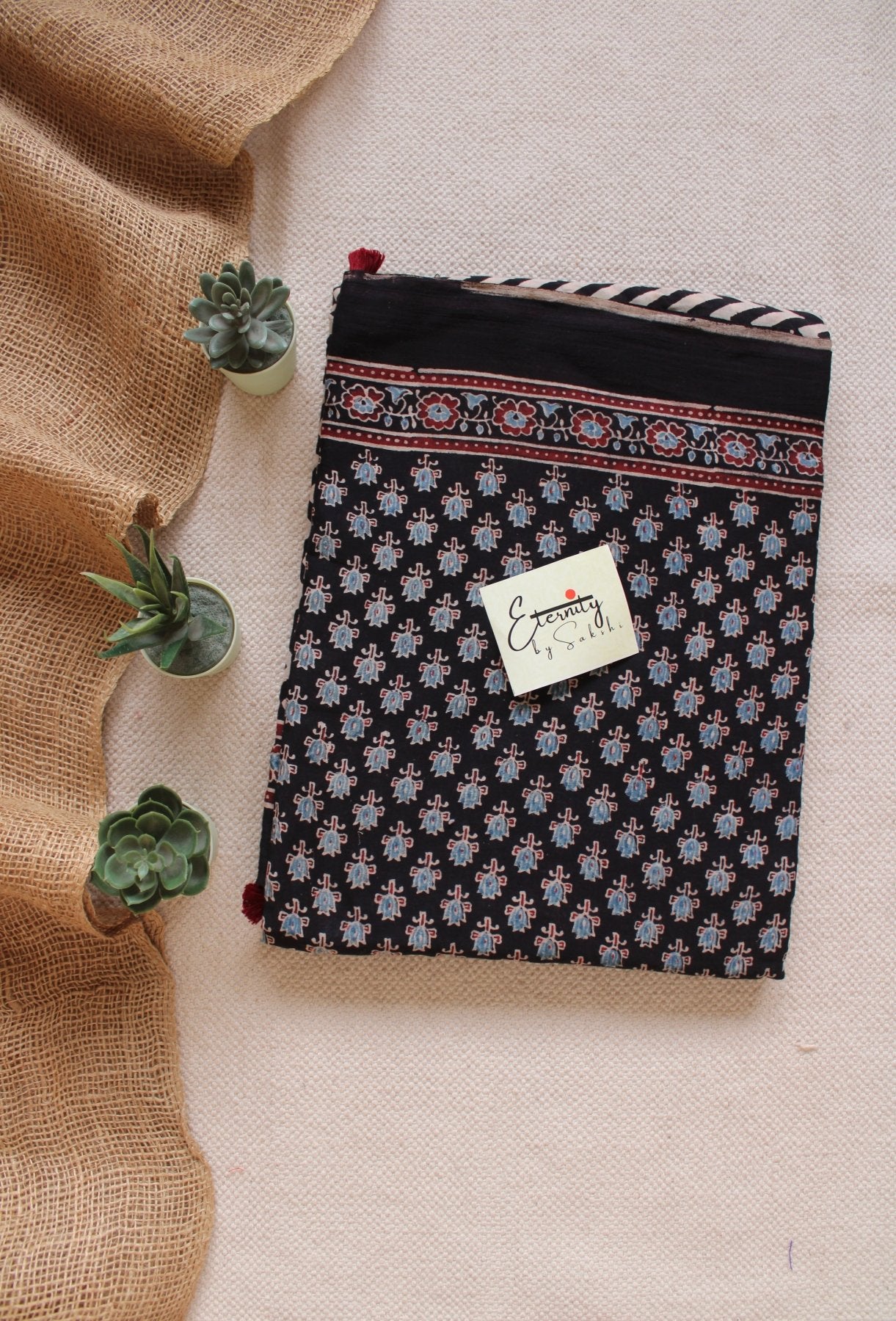 Rajneel Ajrakh Saree - Eternity by Sakshi