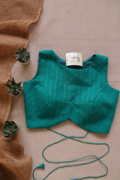 Jade Green Navya Stripes Blouse
