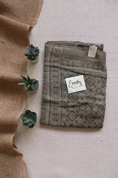 Misty Dusk Ajrakh Saree - Eternity by Sakshi