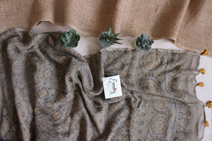 Earthy Lily Ajrakh Saree - Eternity by Sakshi