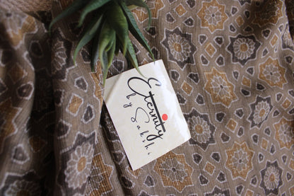 Earthy Lily Ajrakh Saree - Eternity by Sakshi