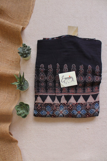 Ember Blockprint Saree - Eternity by Sakshi