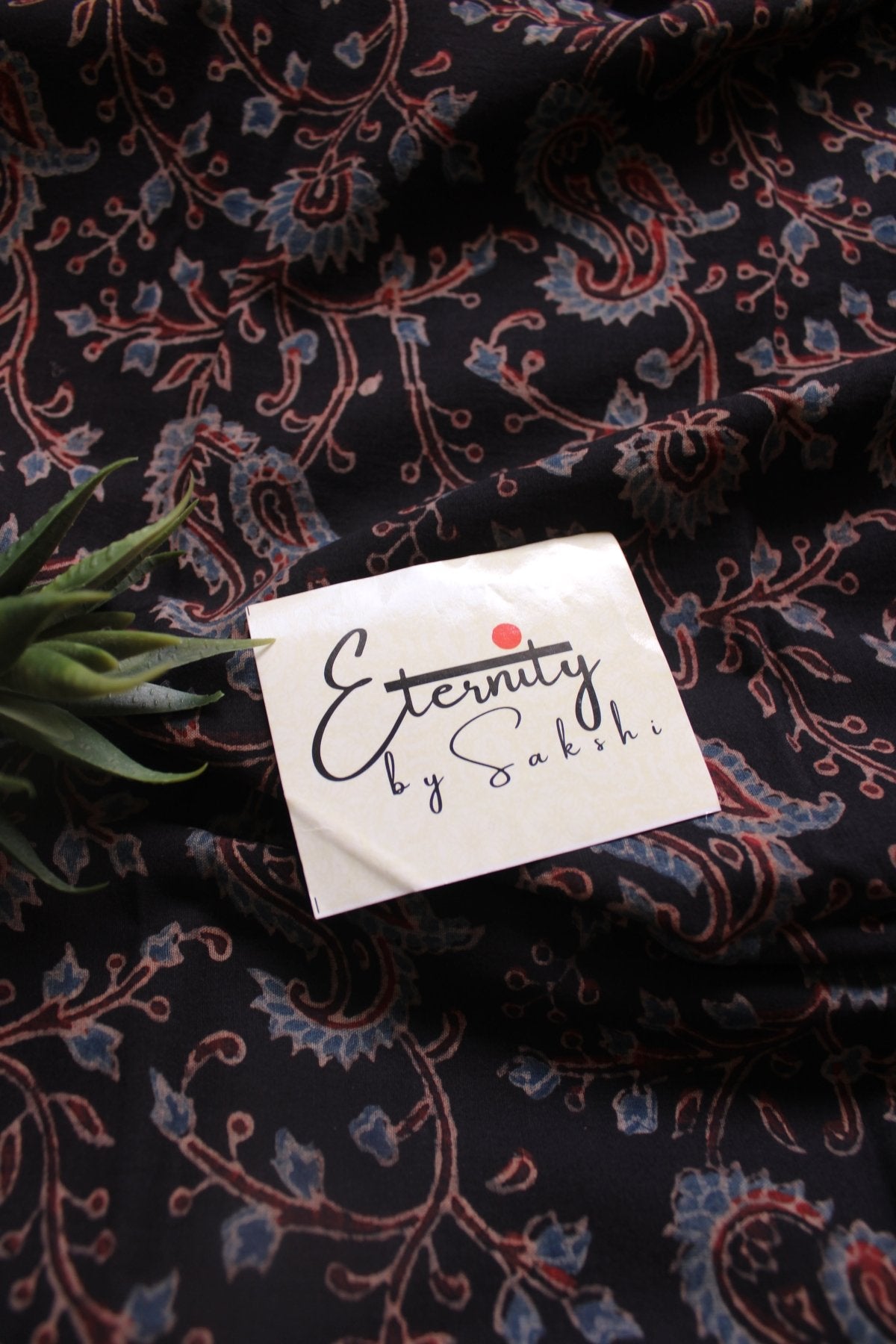 Ember Blockprint Saree - Eternity by Sakshi