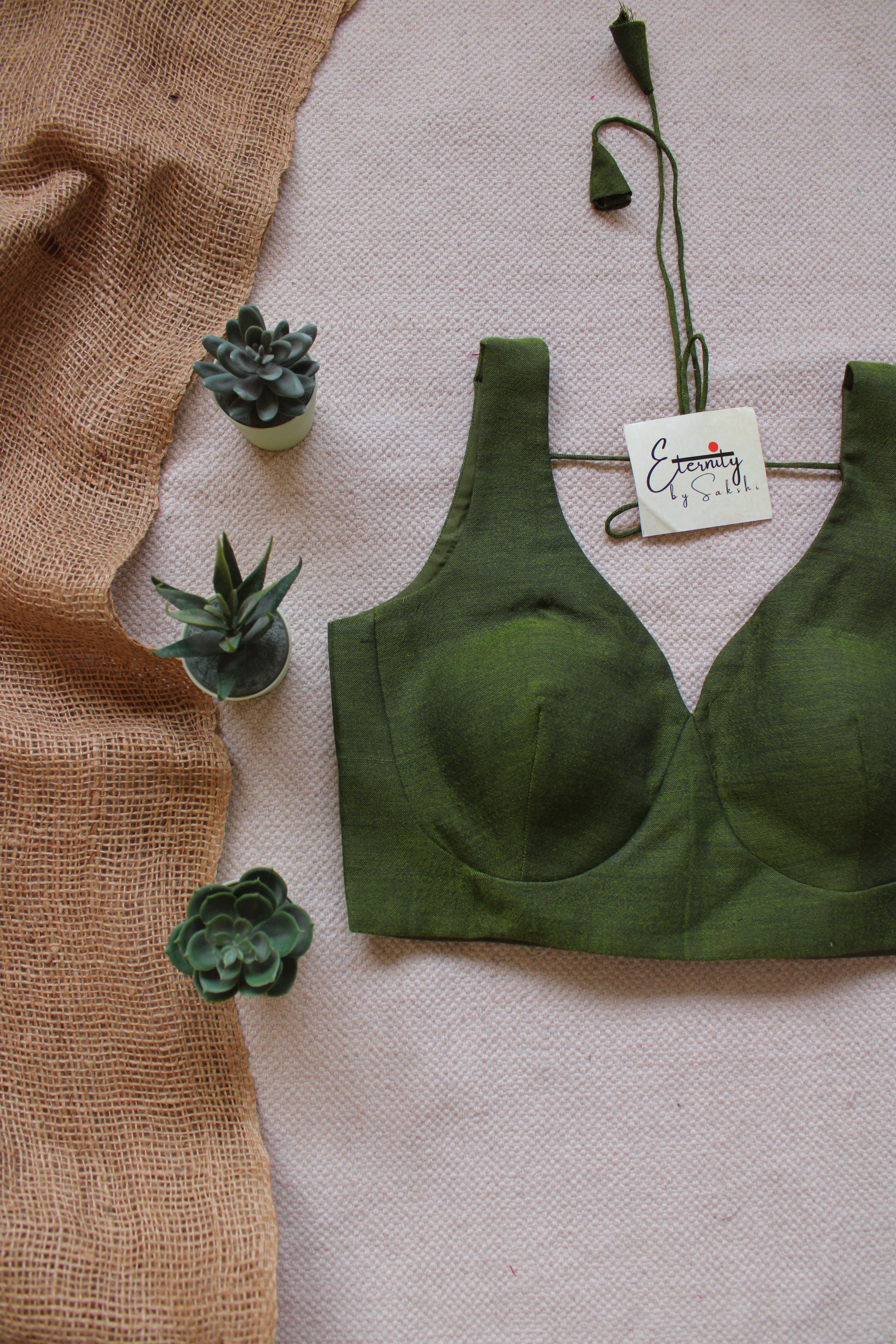 Olive Green Madhubala Blouse