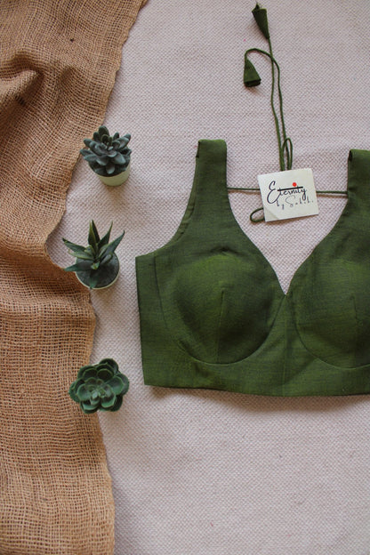 Olive Green Madhubala Blouse - Eternity by Sakshi