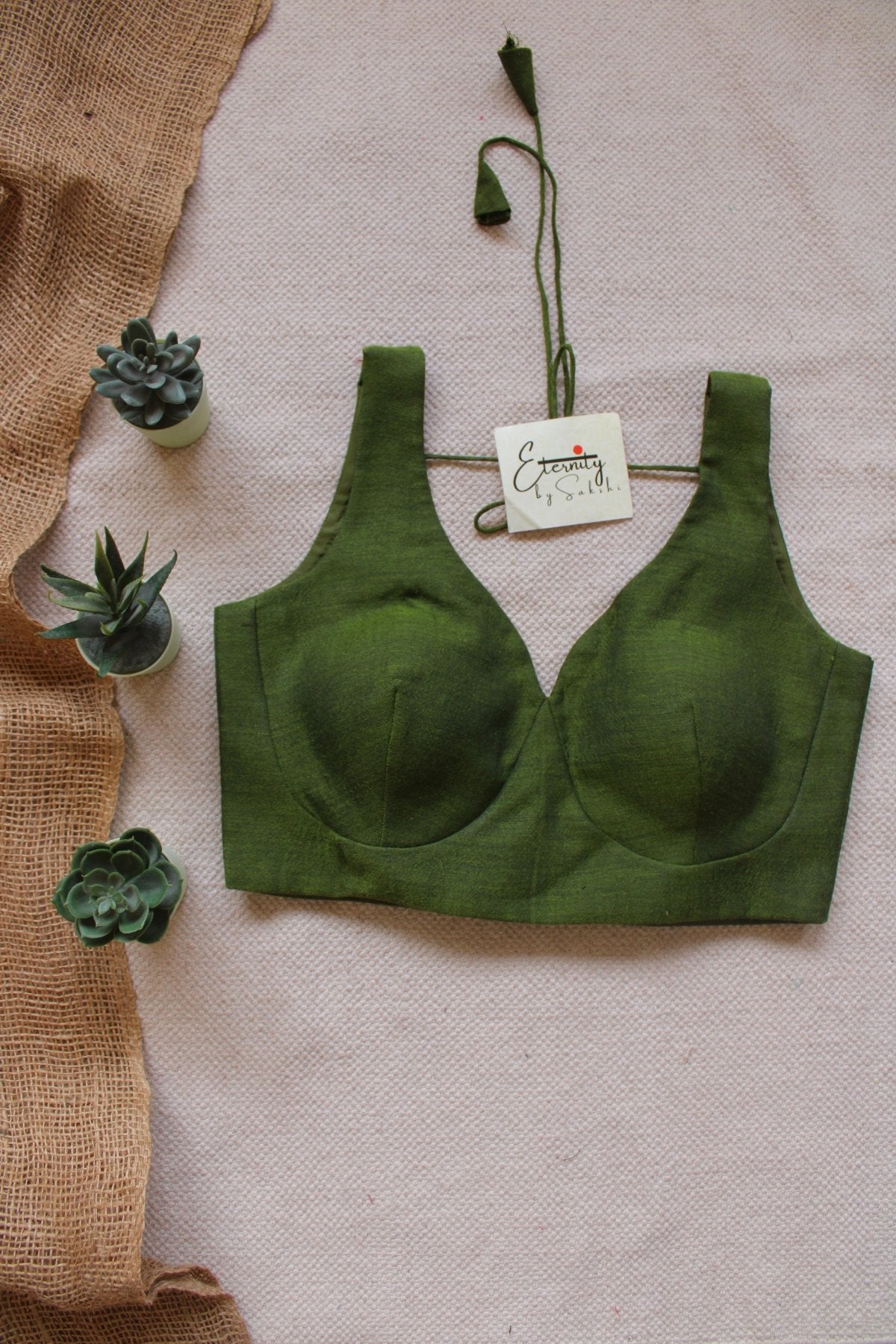 Olive Green Madhubala Blouse - Eternity by Sakshi