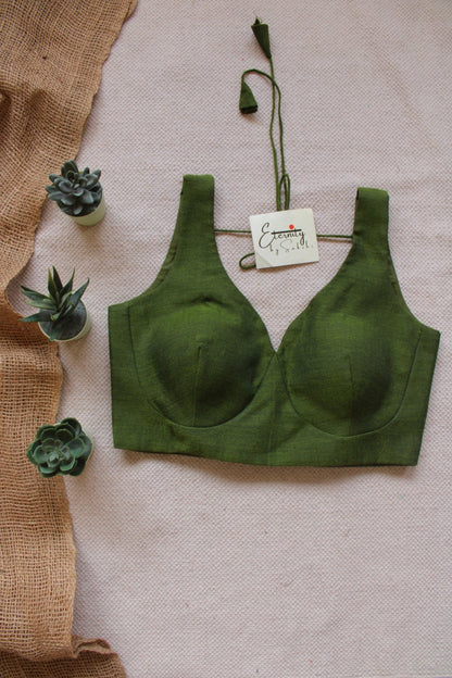 Olive Green Madhubala Blouse - Eternity by Sakshi