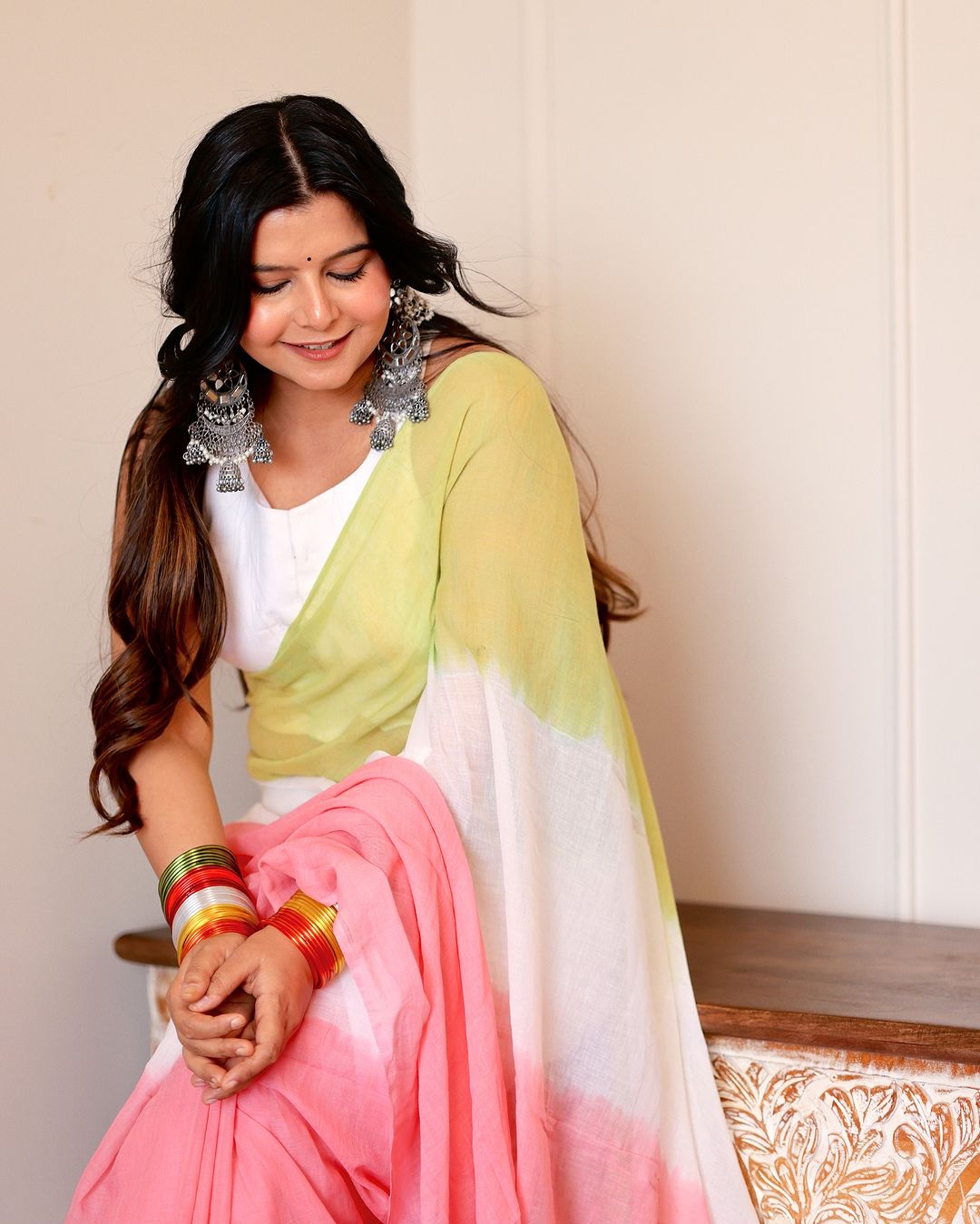 PINK TIE AND DYE SAREE