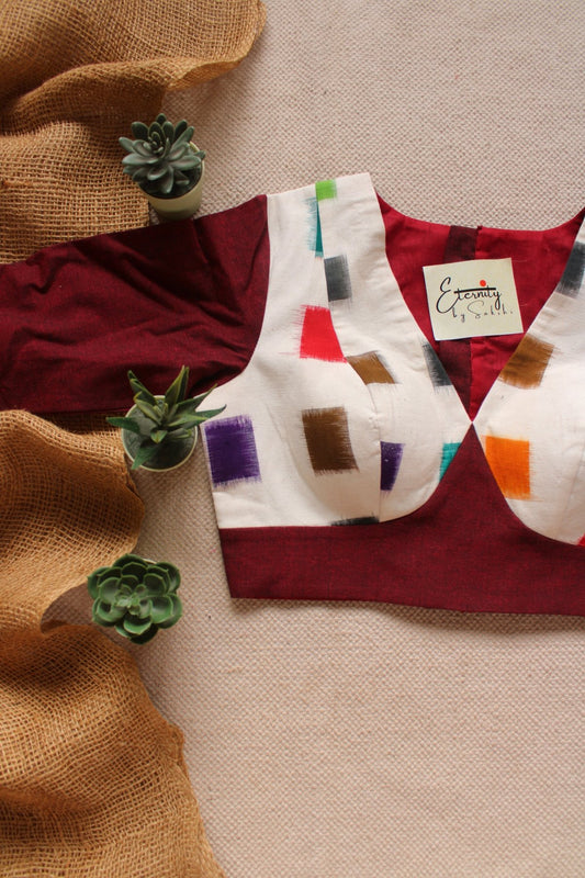 Burgundy Patch Office Blouse - Eternity by Sakshi