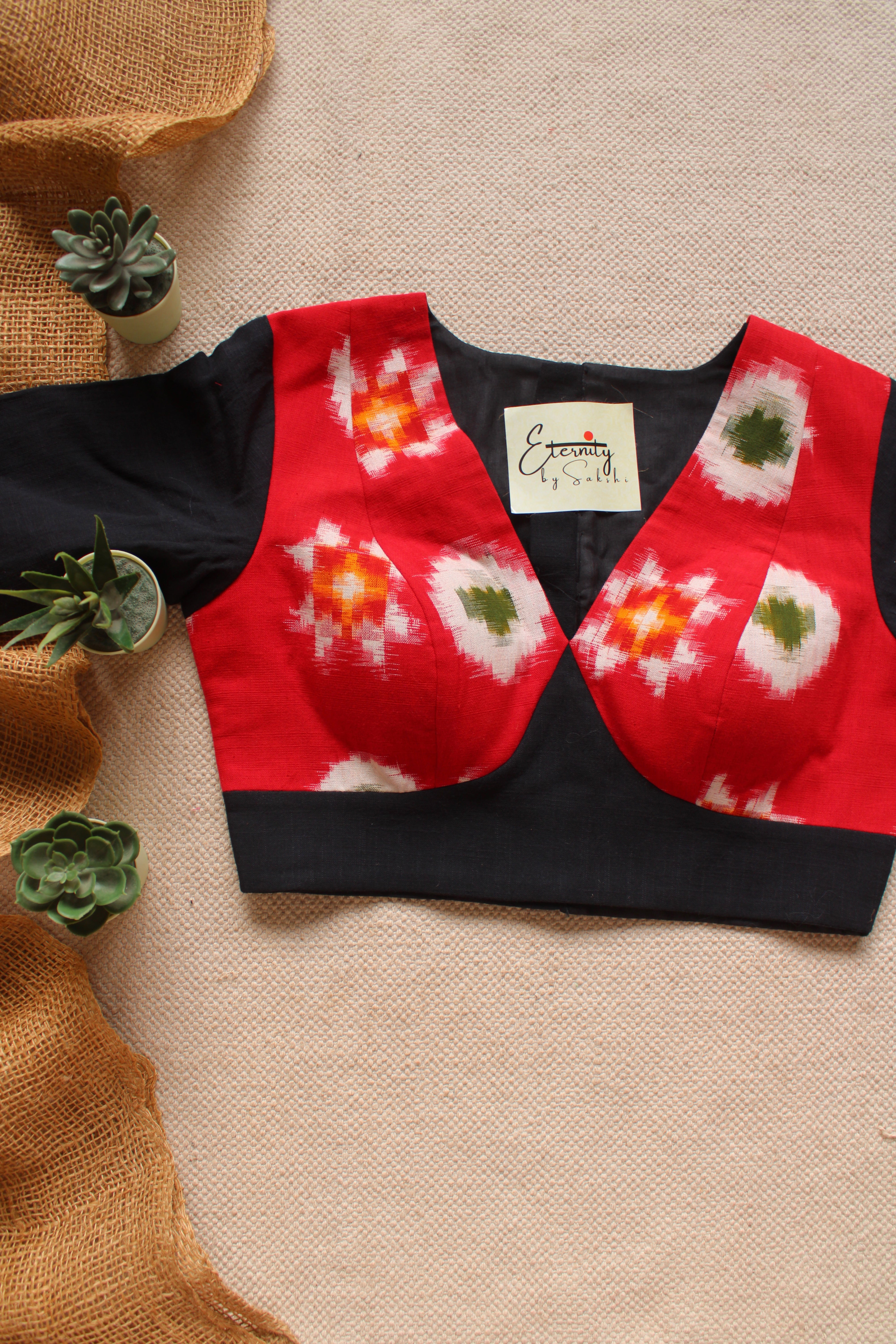 Raahi Red Patch Office Blouse