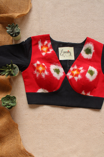 Raahi Red Patch Office Blouse