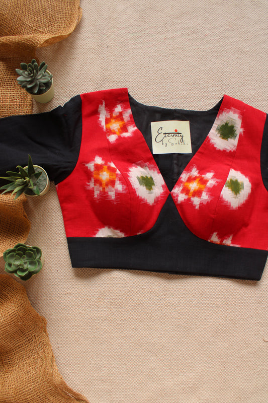Raahi Red Patch Office Blouse