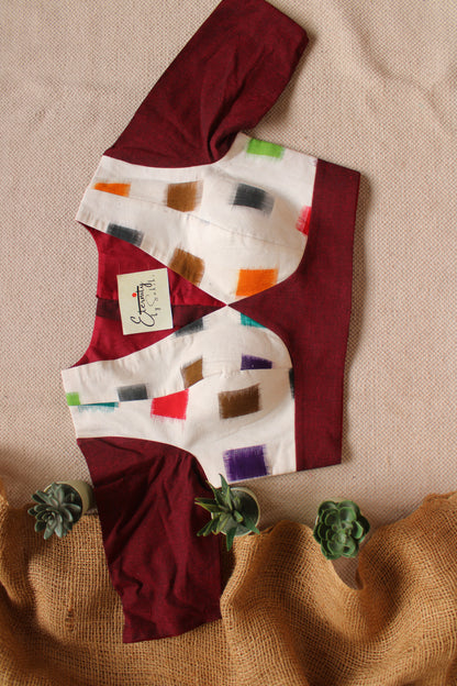 Burgundy Patch Office Blouse