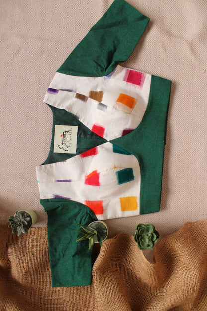 Forest Green Patch Office Blouse