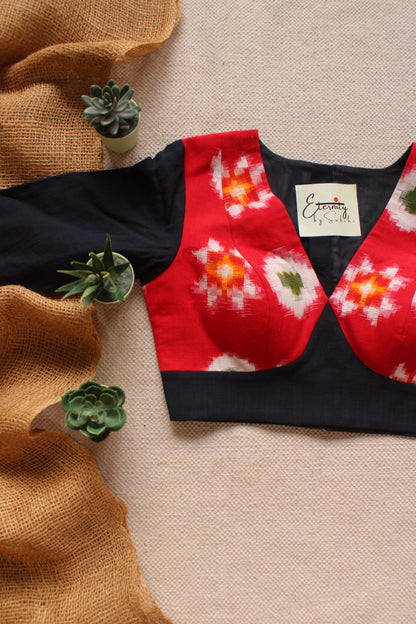 Raahi Red Patch Office Blouse
