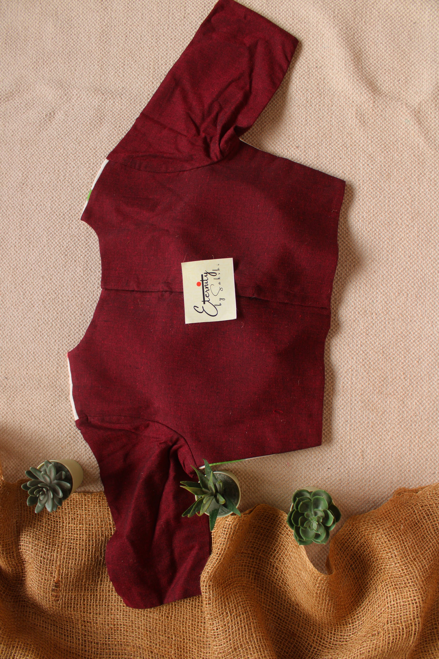 Burgundy Patch Office Blouse