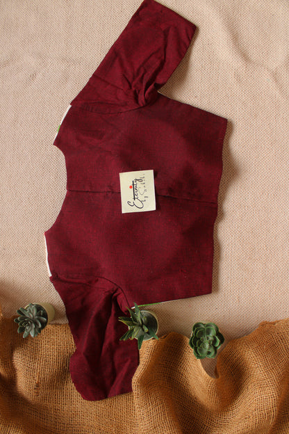 Burgundy Patch Office Blouse