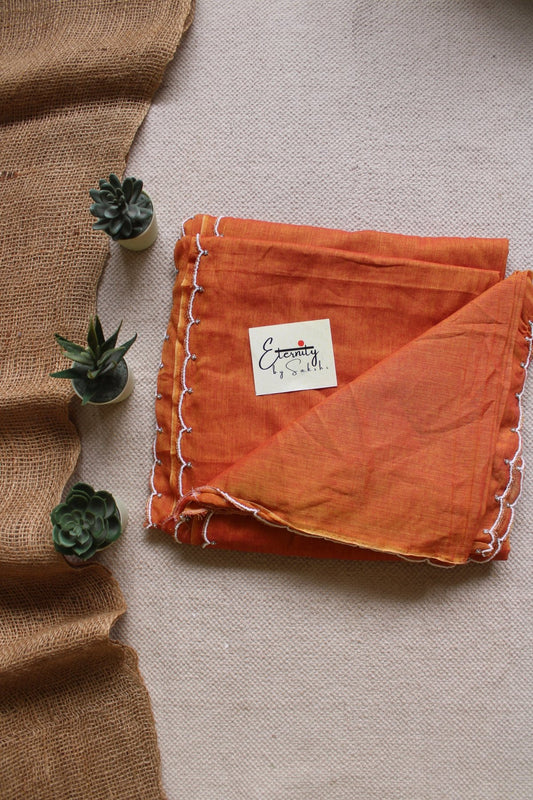 Rust Orange Pearl Saree - Eternity by Sakshi