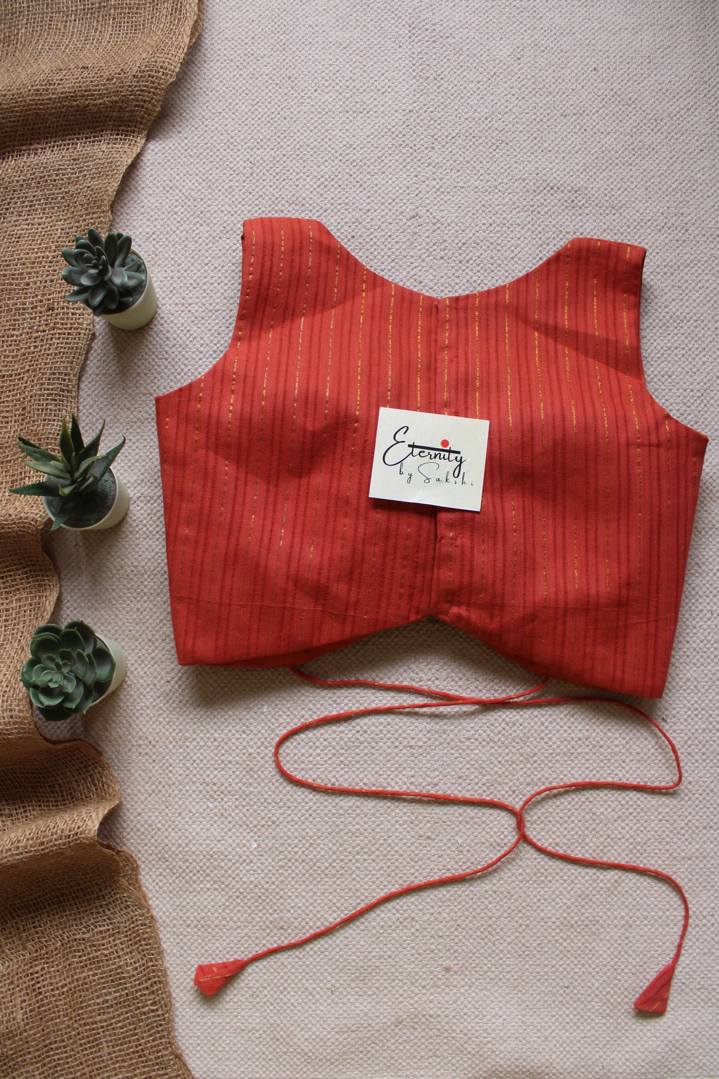 Rust Orange Navya Stripes Blouse