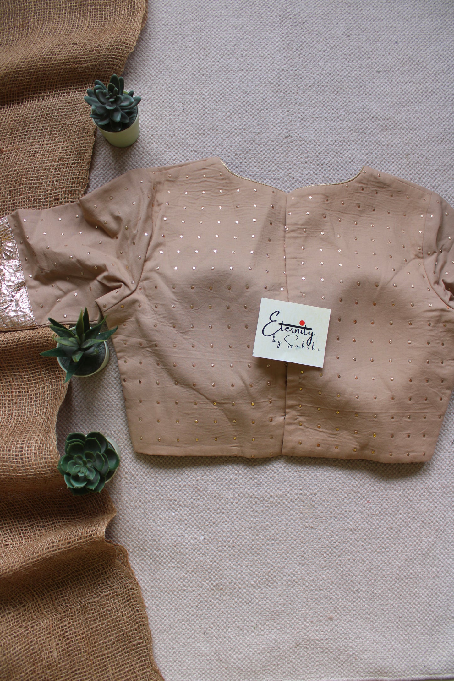 Beige Navratri Amba Blouse