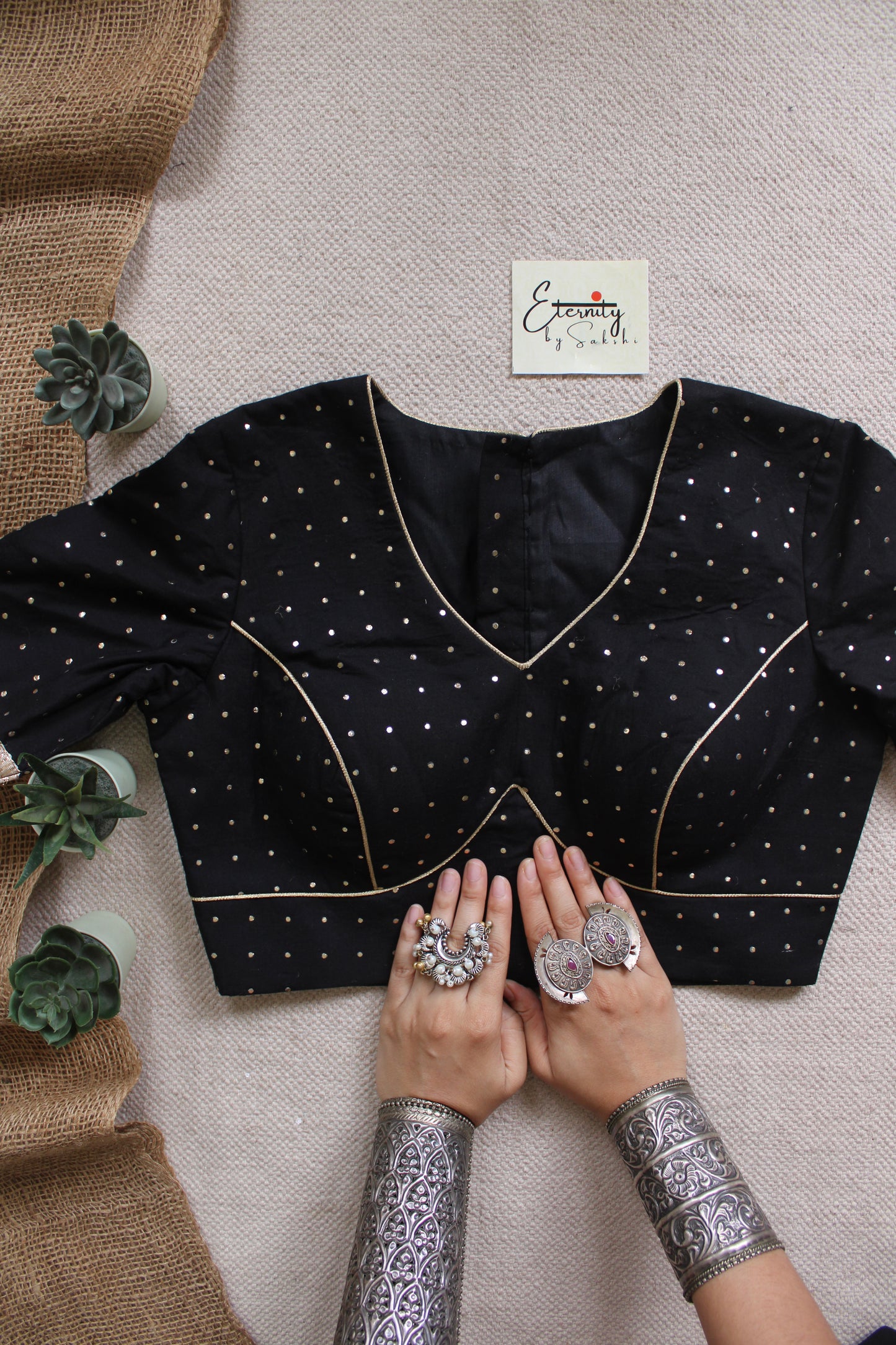 Black Navratri Amba Blouse