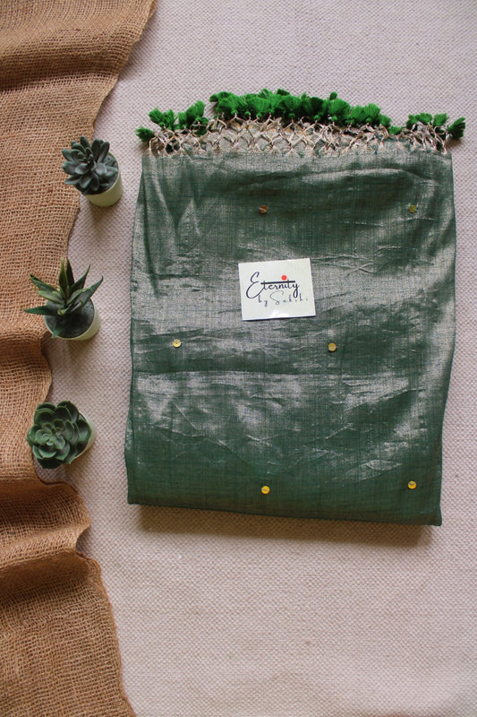 Green Metallic Tissue Saree - Eternity by Sakshi