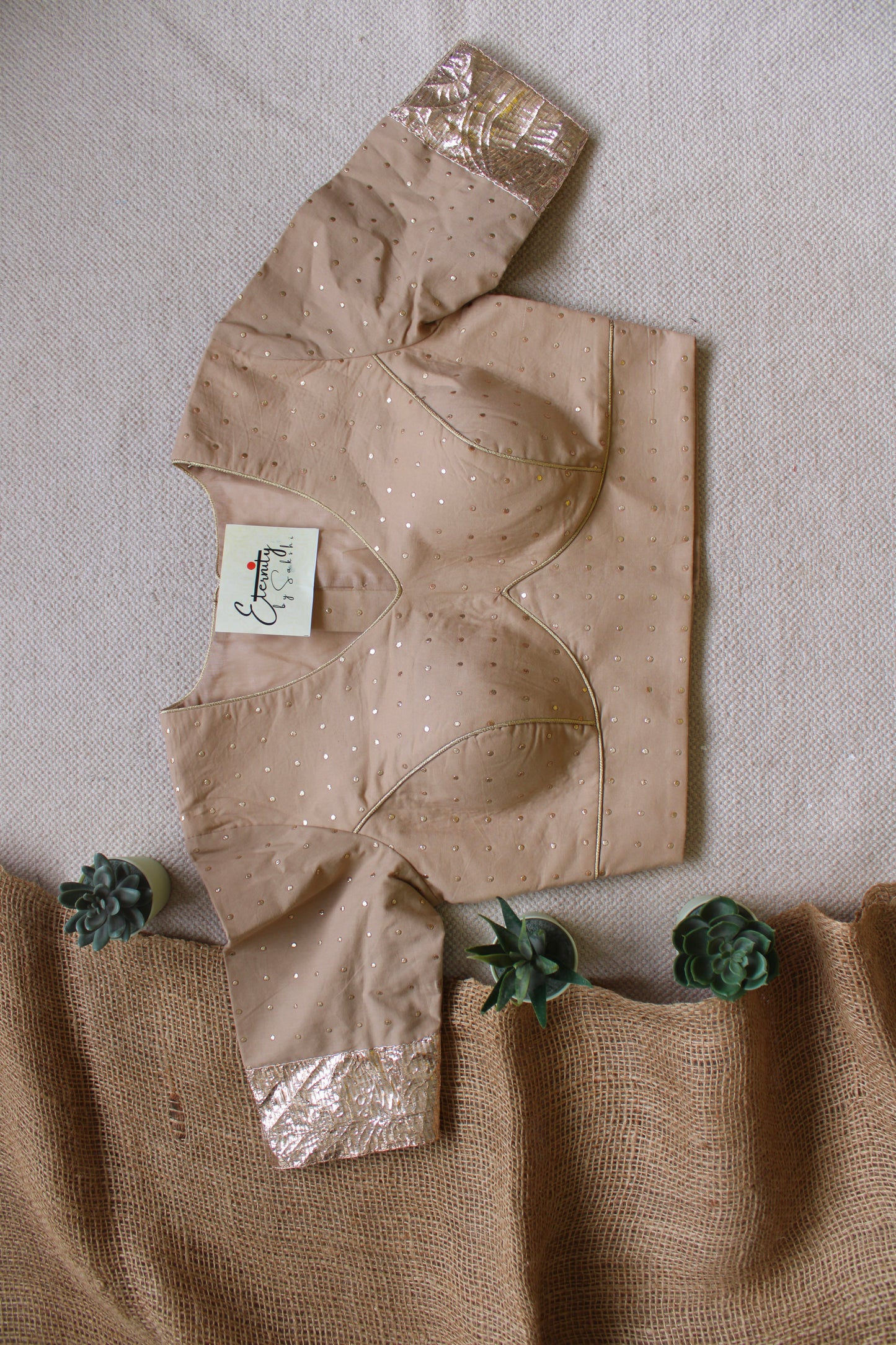 Beige Navratri Amba Blouse