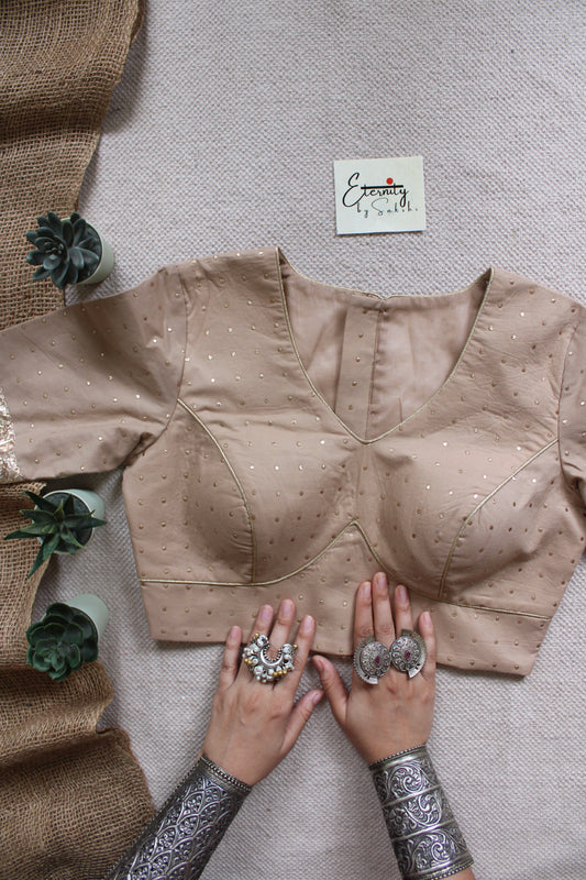 Beige Navratri Amba Blouse