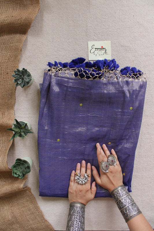 Purple Metallic Tissue Saree - Eternity by Sakshi