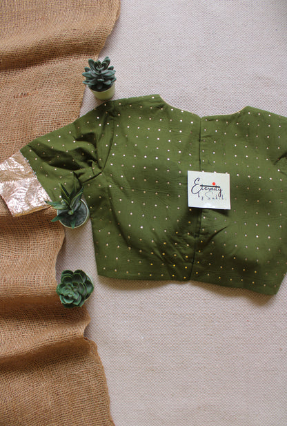 Olive Green Navratri Amba Blouse