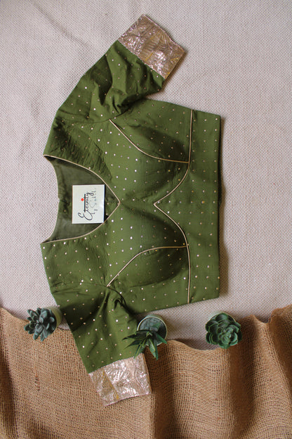 Olive Green Navratri Amba Blouse