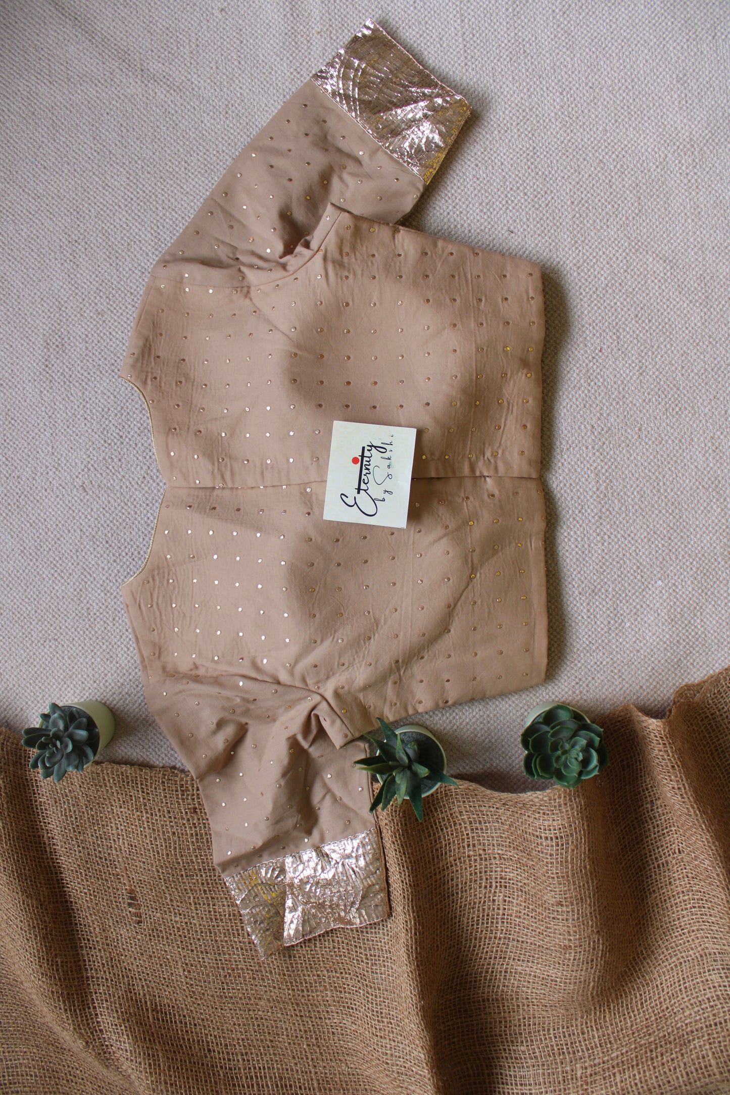Beige Navratri Amba Blouse