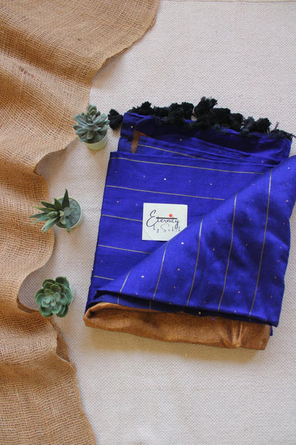 Blue Galaxy Saree + Blue Prasang Blouse Combo