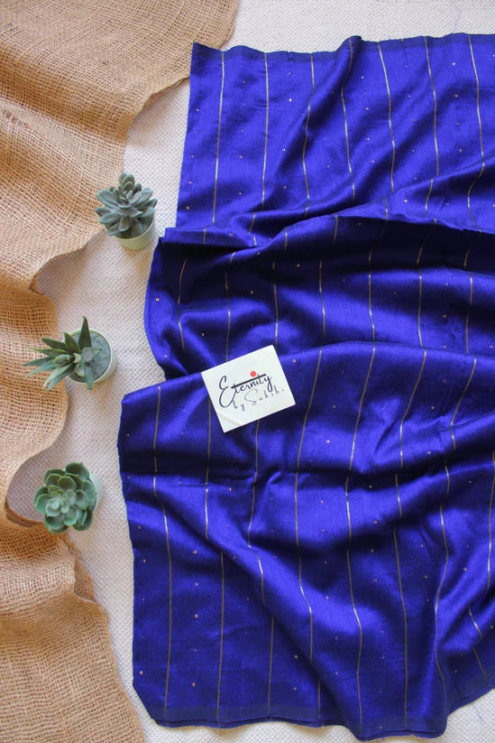 Blue Galaxy Saree + Blue Prasang Blouse Combo