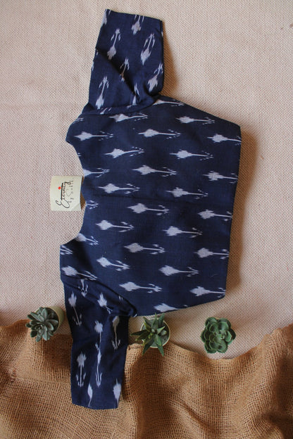 Dark Blue Ikkat Blouse - Eternity by Sakshi