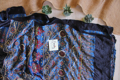 Masakali - Ajrakh Silk Handwork Saree - Eternity by Sakshi