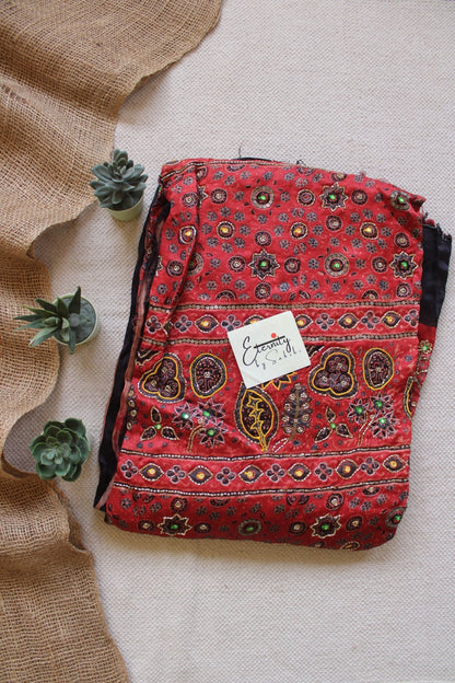 Zoya Ajrakh Silk Handwork Saree - Eternity by Sakshi