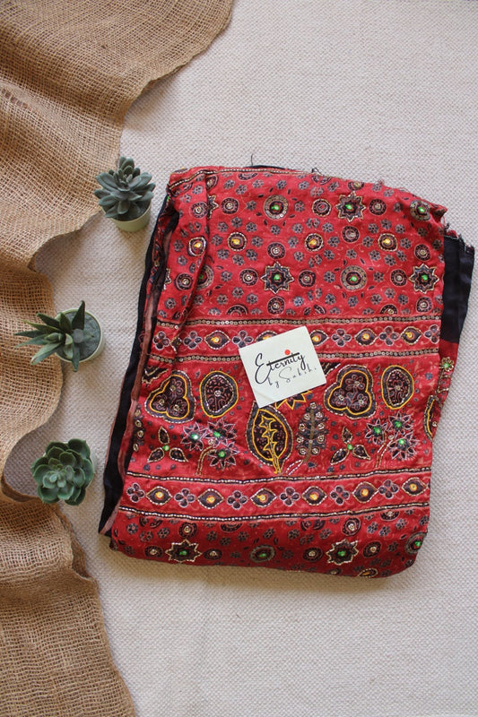 Zoya Ajrakh Silk Handwork Saree - Eternity by Sakshi