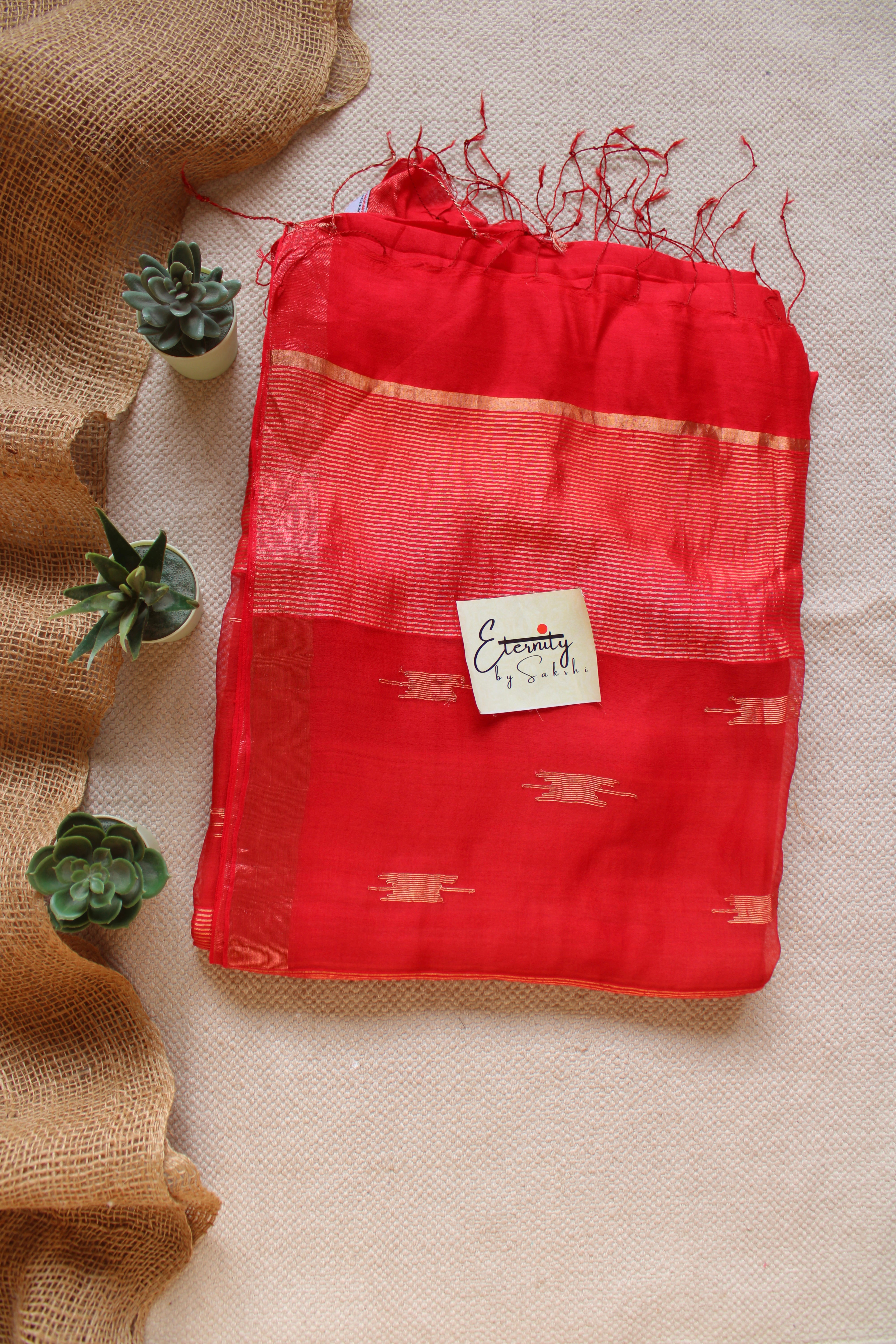 Red Zariya Raga Resham Saree