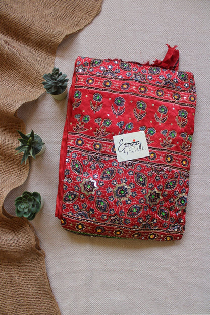 Sufi - Ajrakh Silk Handwork Saree - Eternity by Sakshi