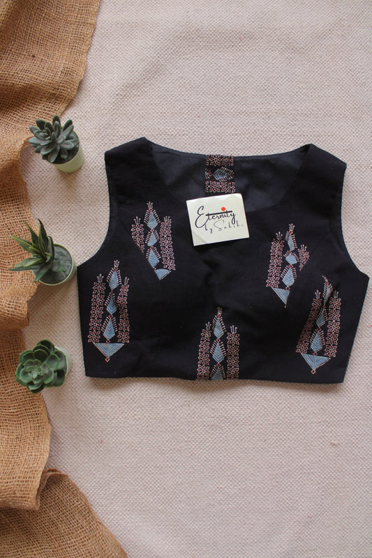 Midnight Meher Boatneck Blouse - Eternity by Sakshi