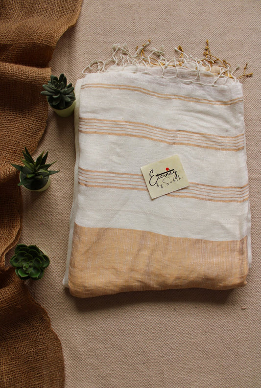 Parijaat Linen Saree - Eternity by Sakshi