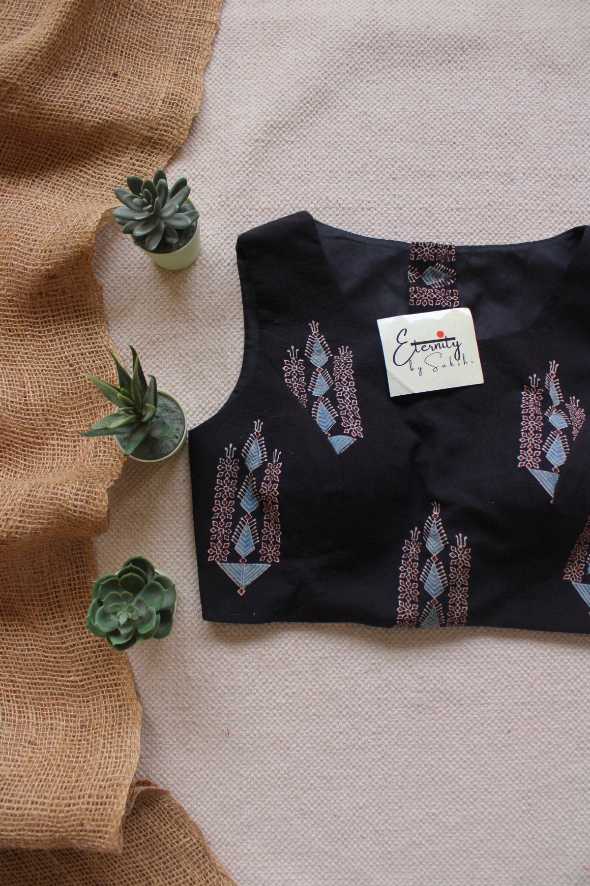 Midnight Meher Boatneck Blouse - Eternity by Sakshi