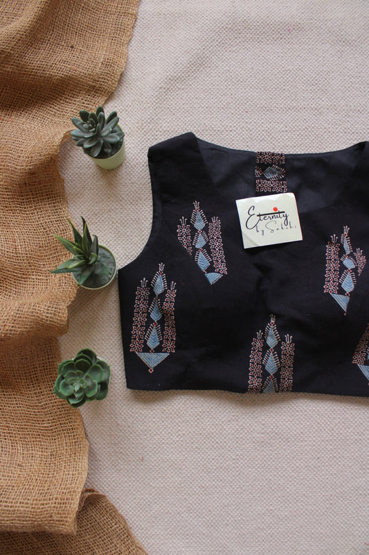 Midnight Meher Boatneck Blouse - Eternity by Sakshi