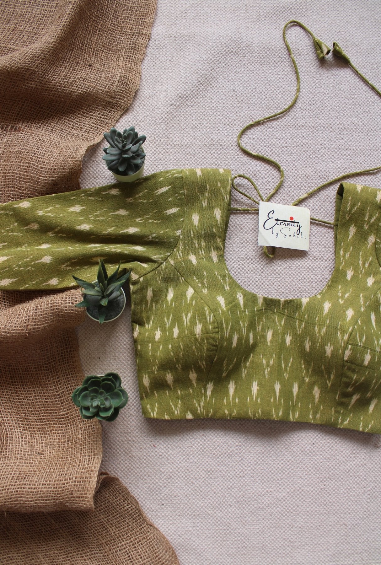 Green Ikkat Blouse - Eternity by Sakshi