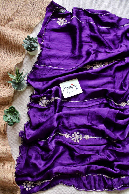 Purple Modal Handwork Saree - Eternity by Sakshi