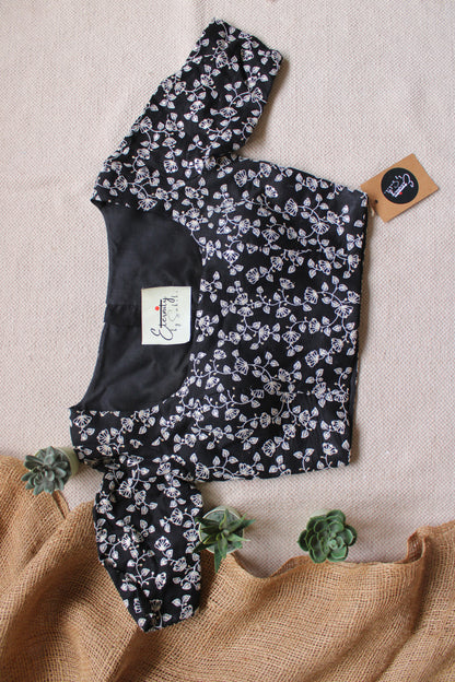 Black Thread Work Garage Blouse