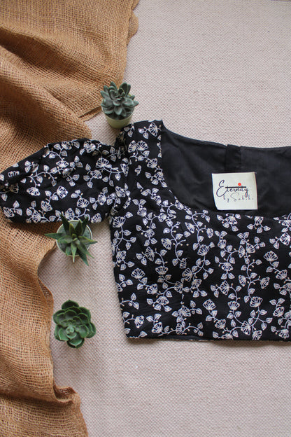 Black Thread Work Garage Blouse