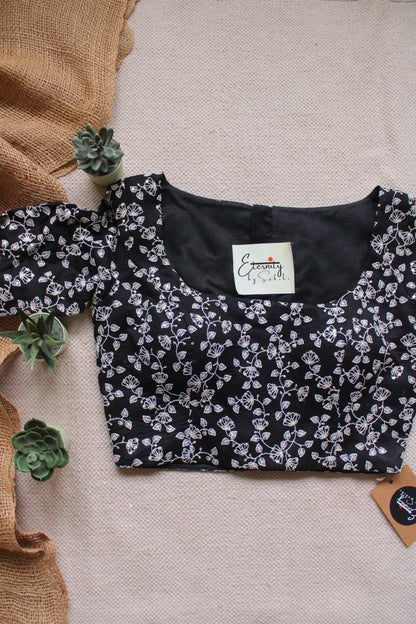 Black Thread Work Garage Blouse